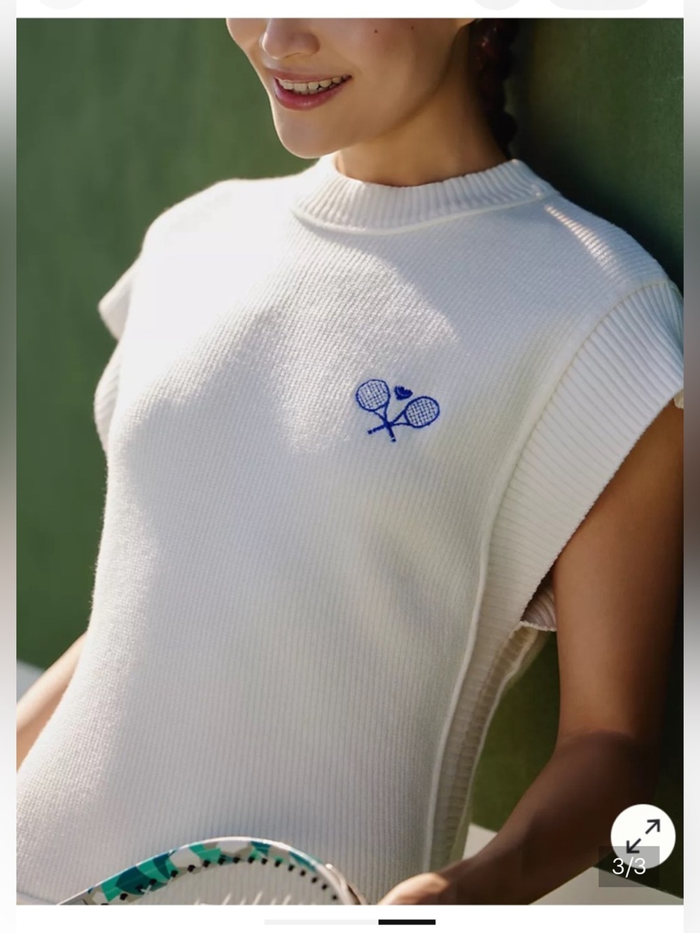 Anthropologie Daily Practice Sleeveless Embroidered Tennis Mini Dress - Picture 3 of 5
